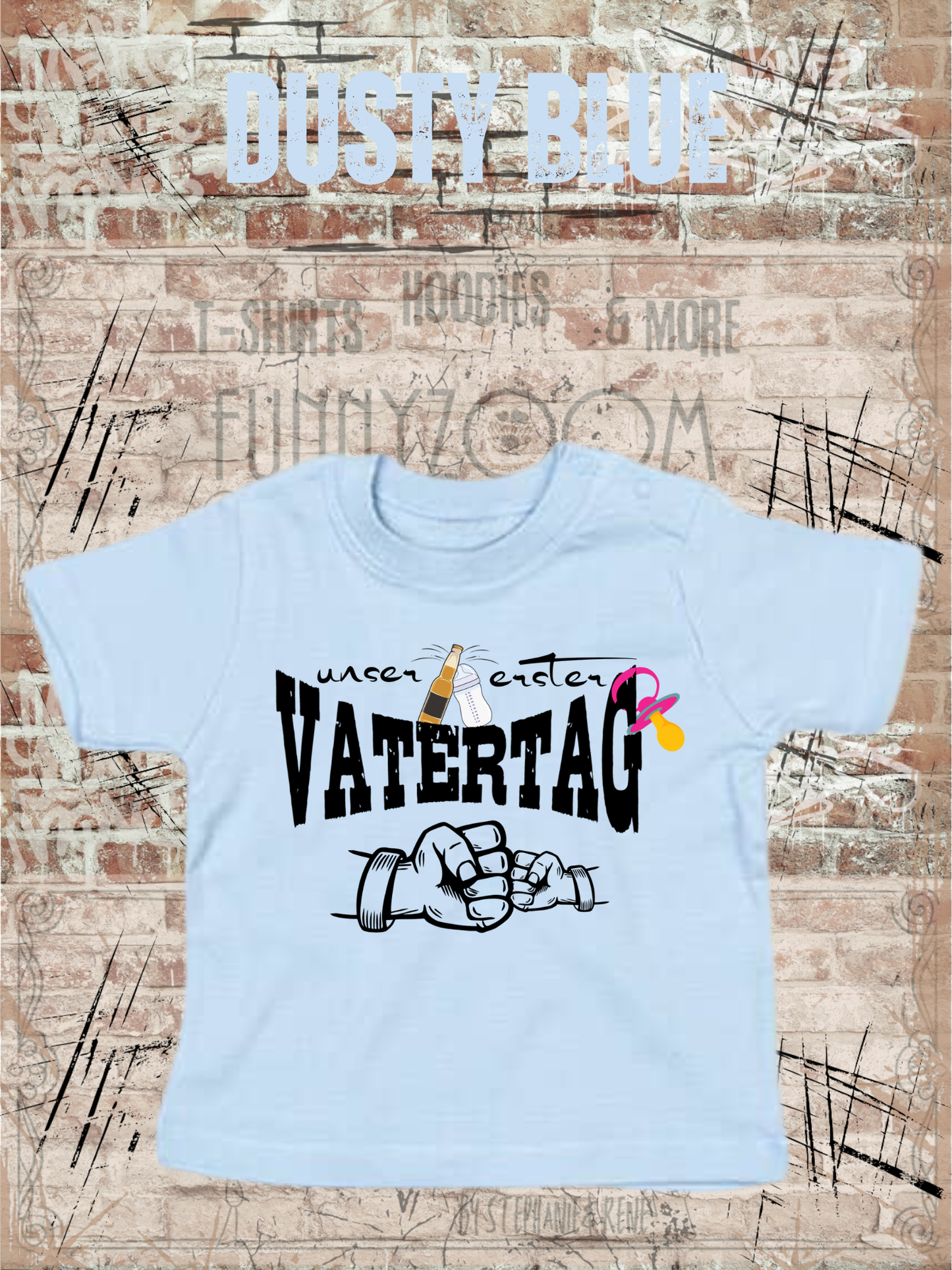 Baby Maedchen T-Shirt Unser erster Vatertag Suesse Geschenkidee Papa Witziges Baby Shirt
