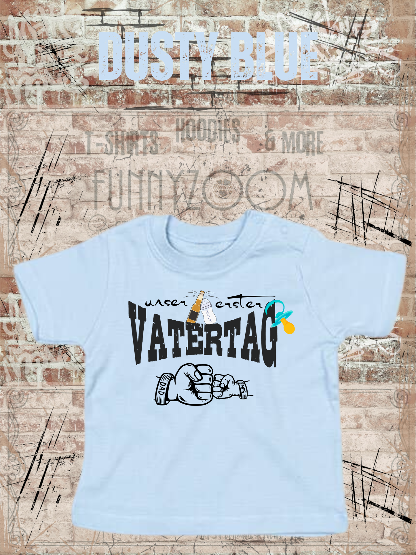 Baby Jungen T-Shirt Unser erster Vatertag Süße Geschenkidee Papa Witziges Baby Shirt
