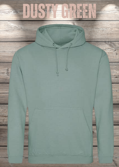 Hoodie Unisex mit Wunschmotiv bedrucken in Dusty Green.