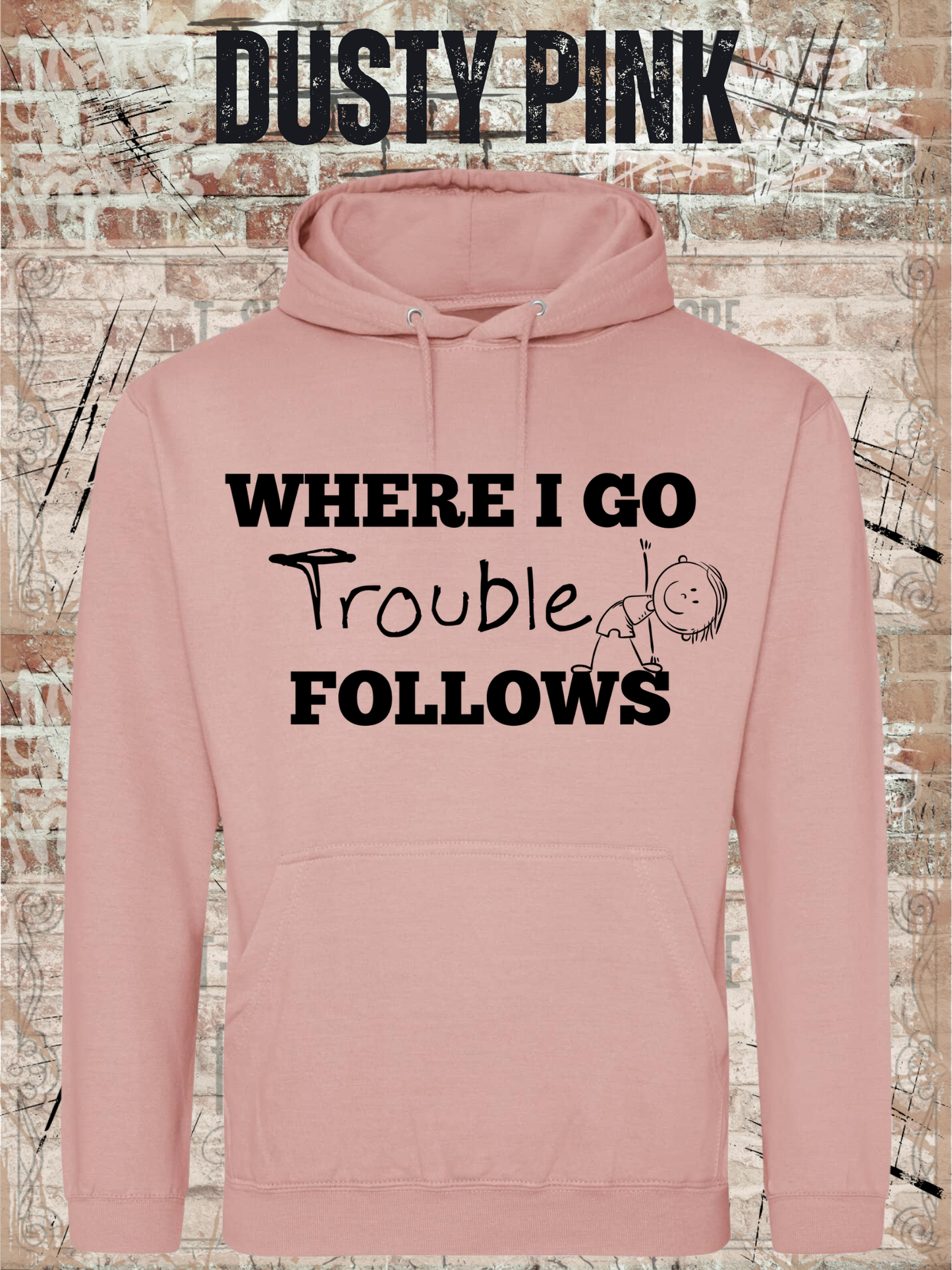 Eltern Hoodie 'Where I Go Trouble Follows' – Partnerlook mit Sohn | Unisex Kapuzenpulli