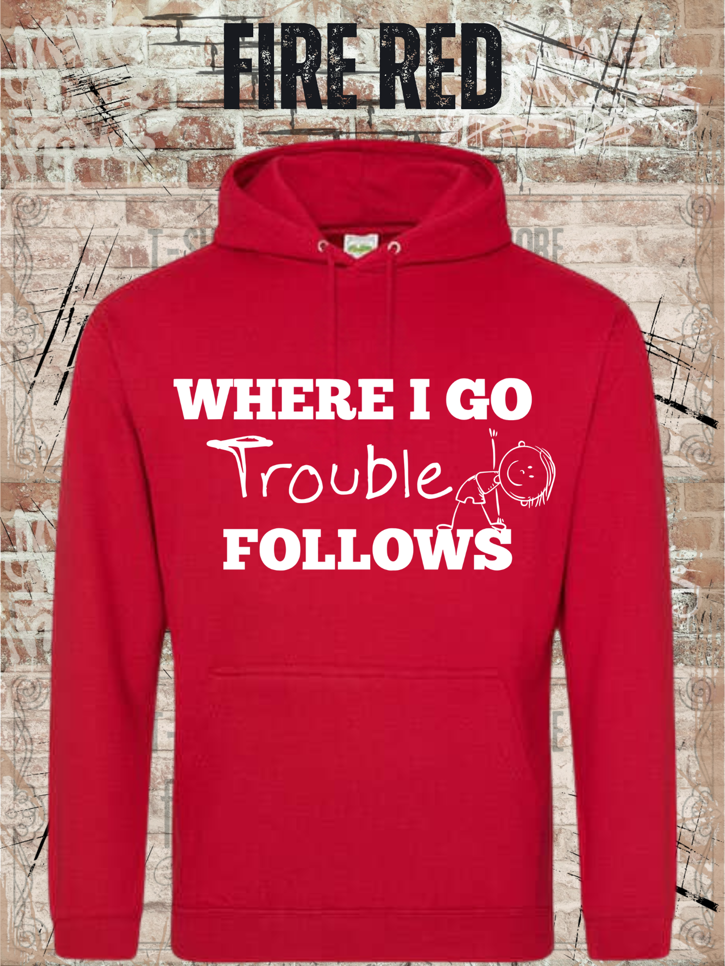 Eltern Hoodie 'Where I Go Trouble Follows' – Partnerlook mit Sohn | Unisex Kapuzenpulli