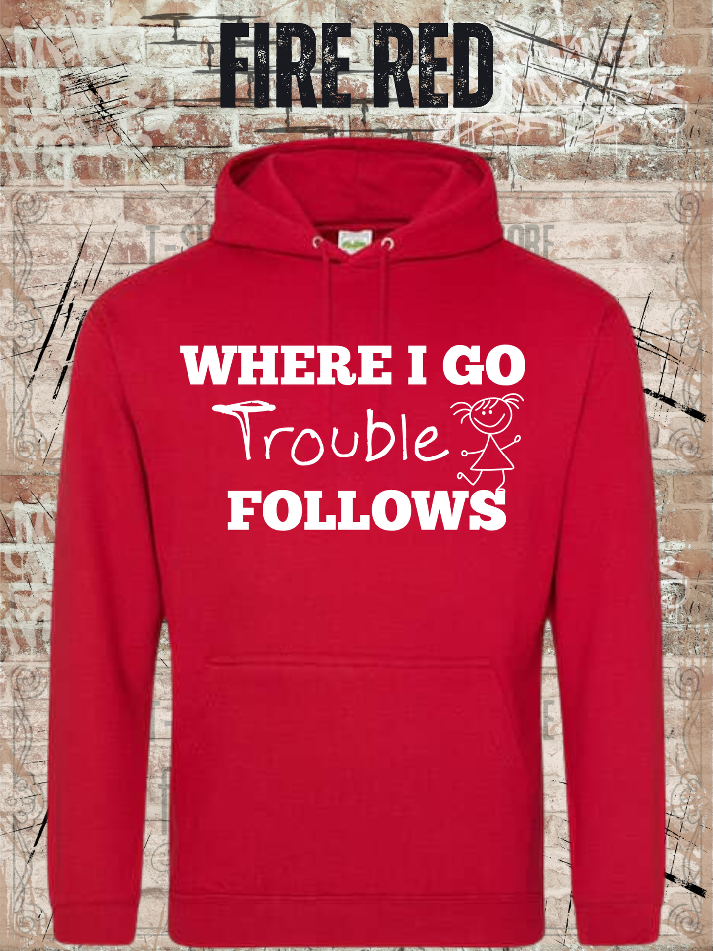 Eltern Hoodie 'Where I Go Trouble Follows' – Partnerlook mit Tochter | Unisex Kapuzenpulli