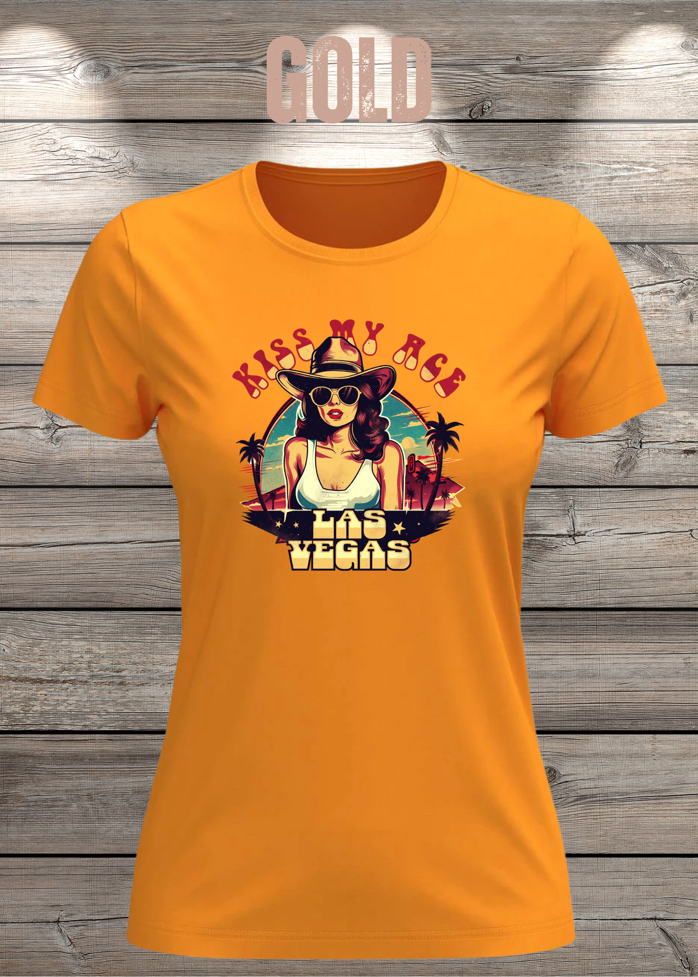 Kiss my Ace - Las Vegas Damen T-Shirt mit Spruch