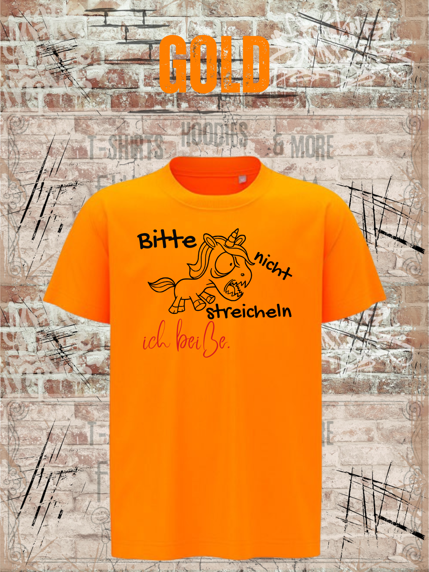 Kinder T-Shirt Einhorn bitte nicht streicheln, ich beiße Witziges Kids T-Shirt Geschenkidee