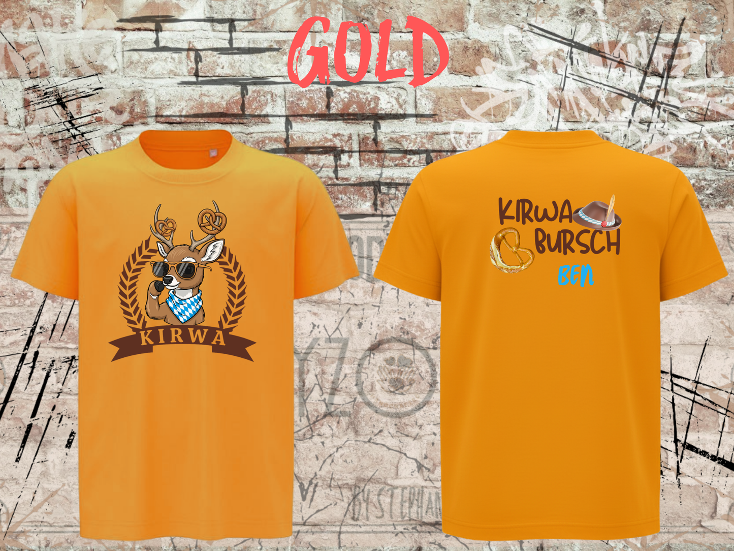 Jungen T-Shirt Kirwa Bursch Bayerisches Volksfest Shirt – Personalisierbar mit Vornamen