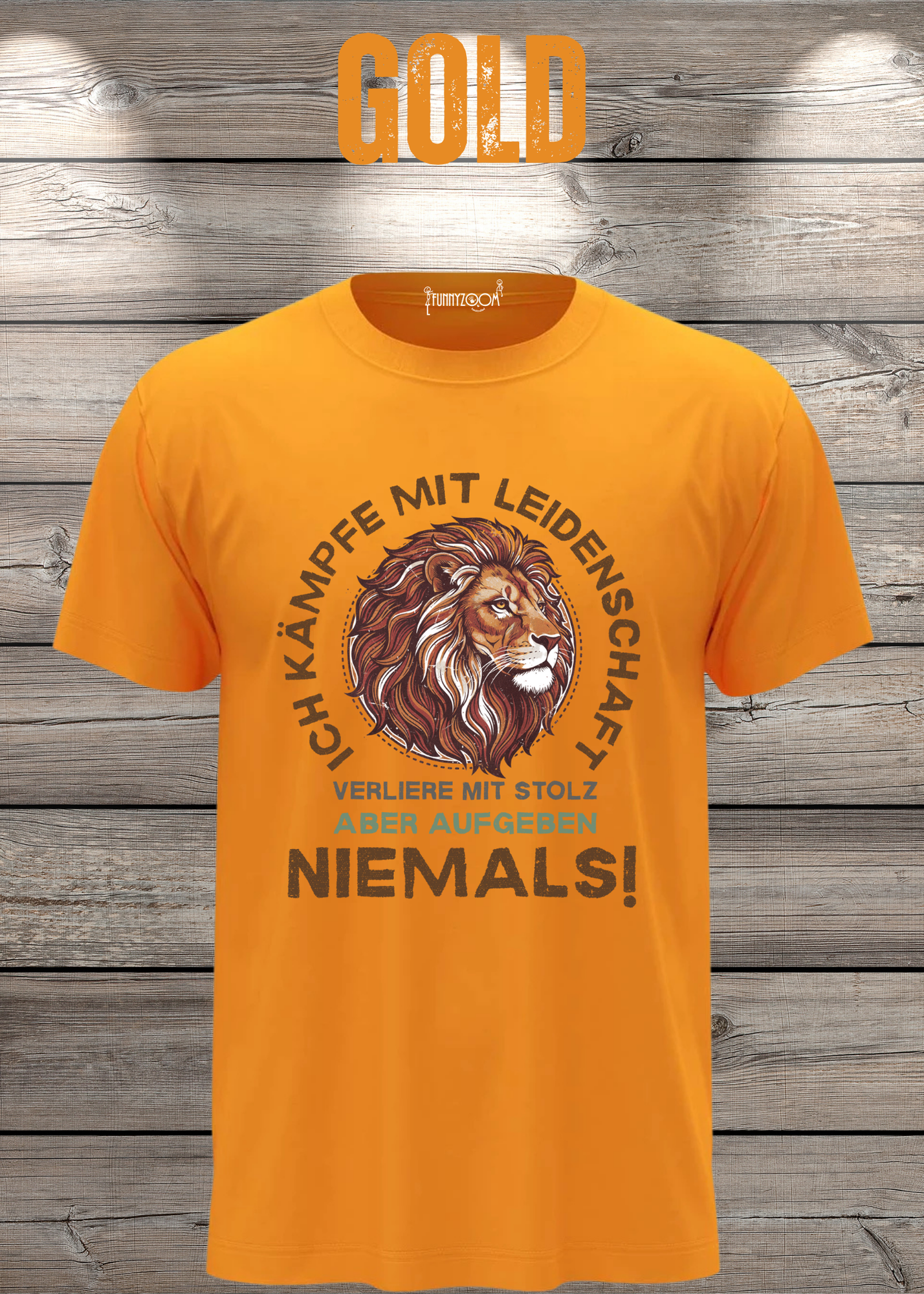 T-Shirt 'Ich kämpfe mit Leidenschaft verliere mit Stolz aber aufgeben niemals' - Motivations-Shirt
