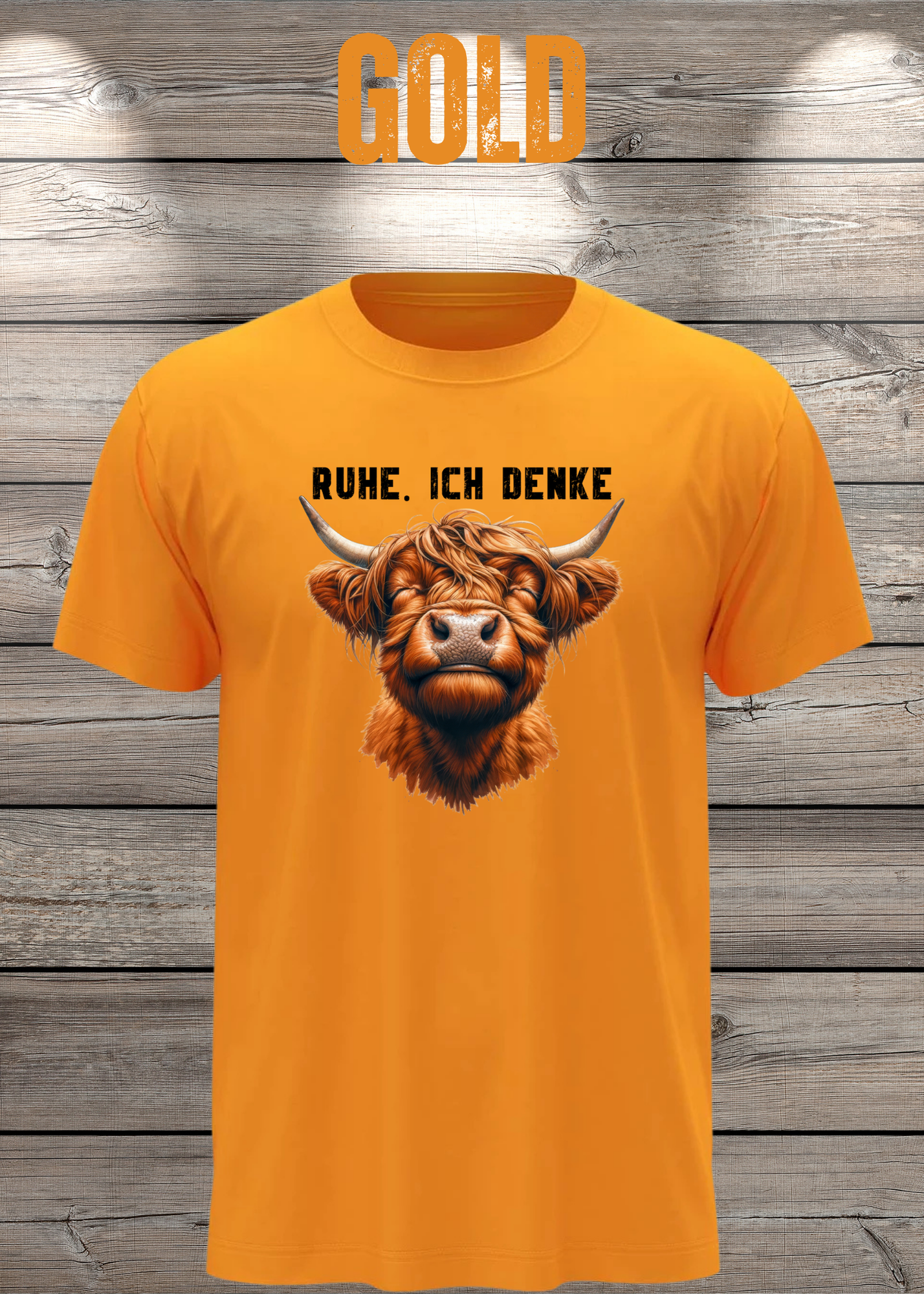 Highland Kuh Unisex T-Shirt - Ruhe! Ich denke...