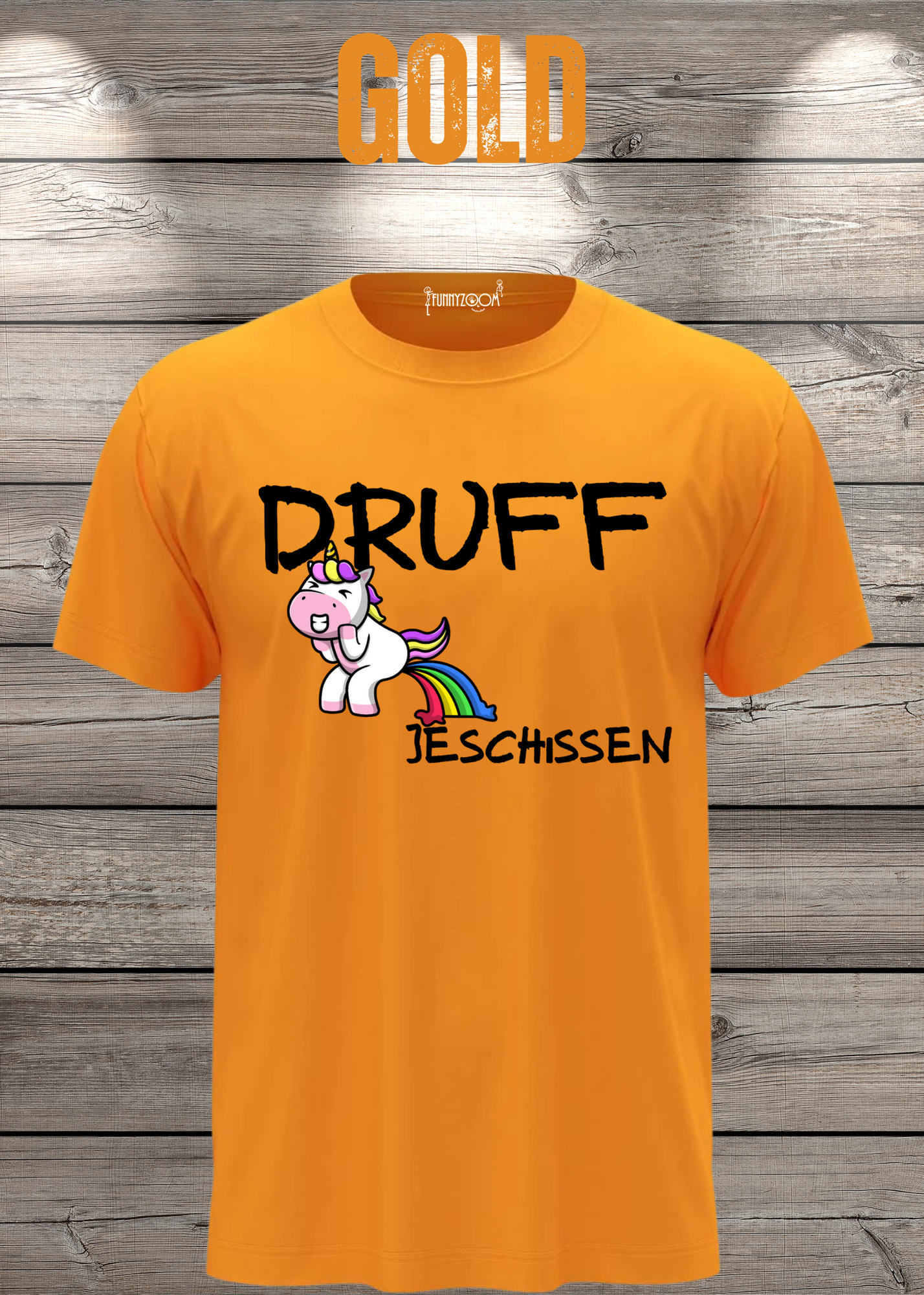 T-Shirt Druff jeschissen Einhorn - Lustige Sprüche Geschenkidee Geburtstag Freizeit Unisex