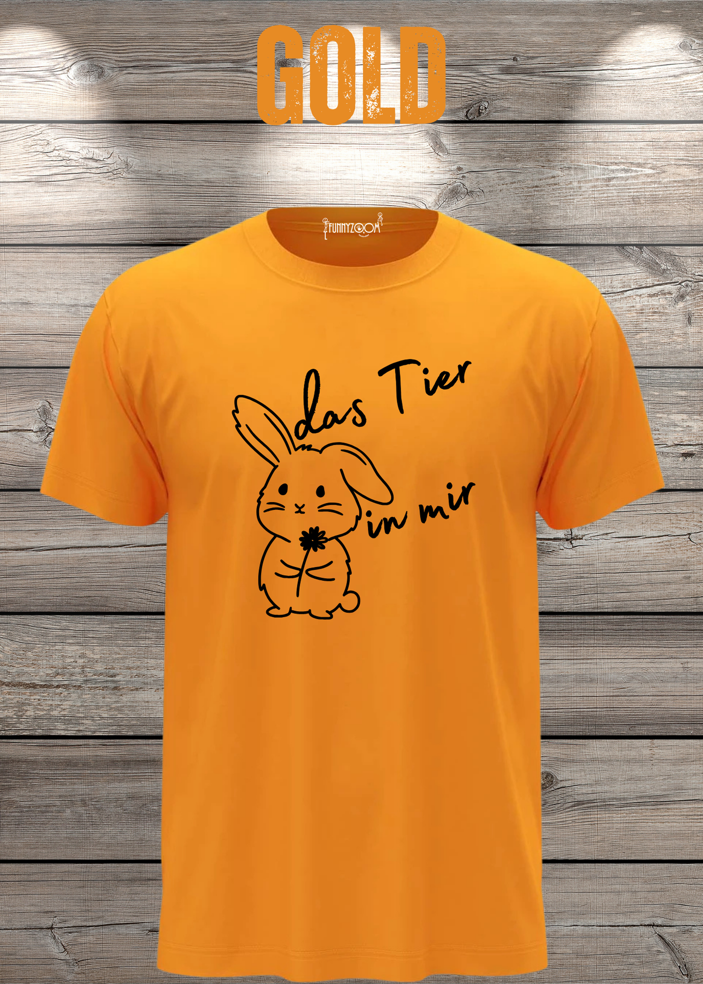 T-Shirt 'Das Tier in mir' - Witziges Spruch-Shirt mit süßem Hasen-Motiv