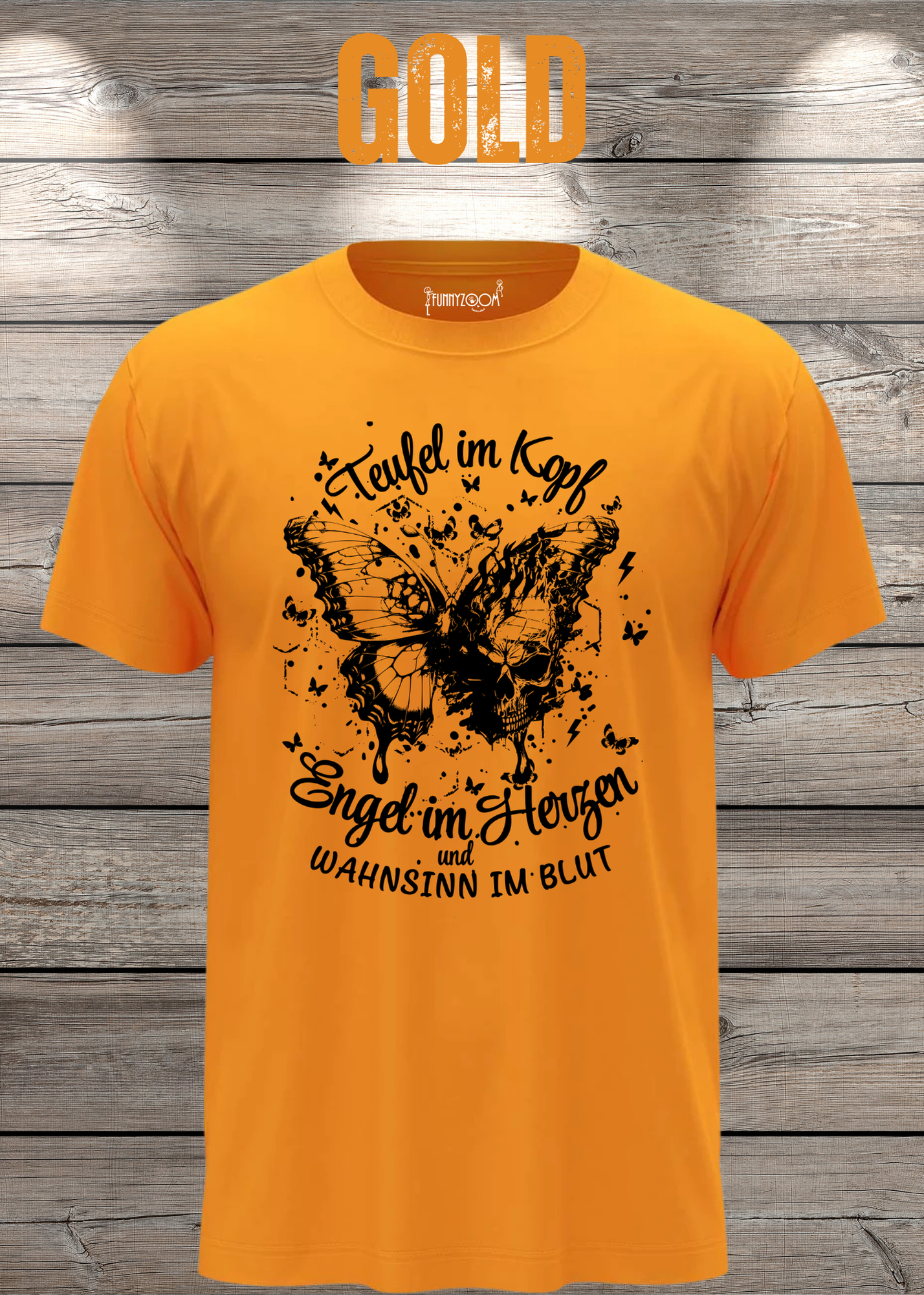 T-Shirt Teufel im Kopf Engel im Herzen Witziges T-Shirt mit Spruch Geschenkidee Unisex
