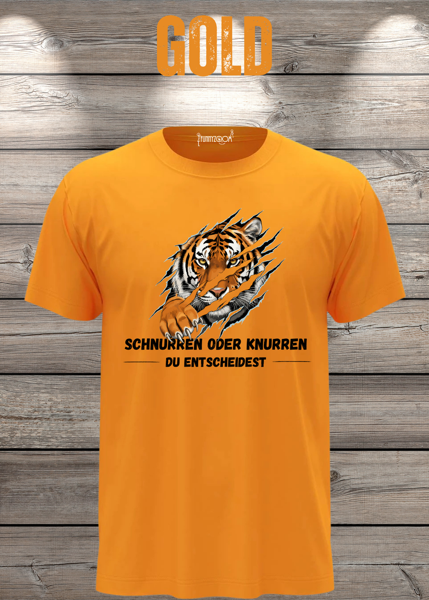 Tiger T-Shirt Unisex - Schnurren oder Knurren Du Entscheidest - Lustiges Raubtier-Shirt