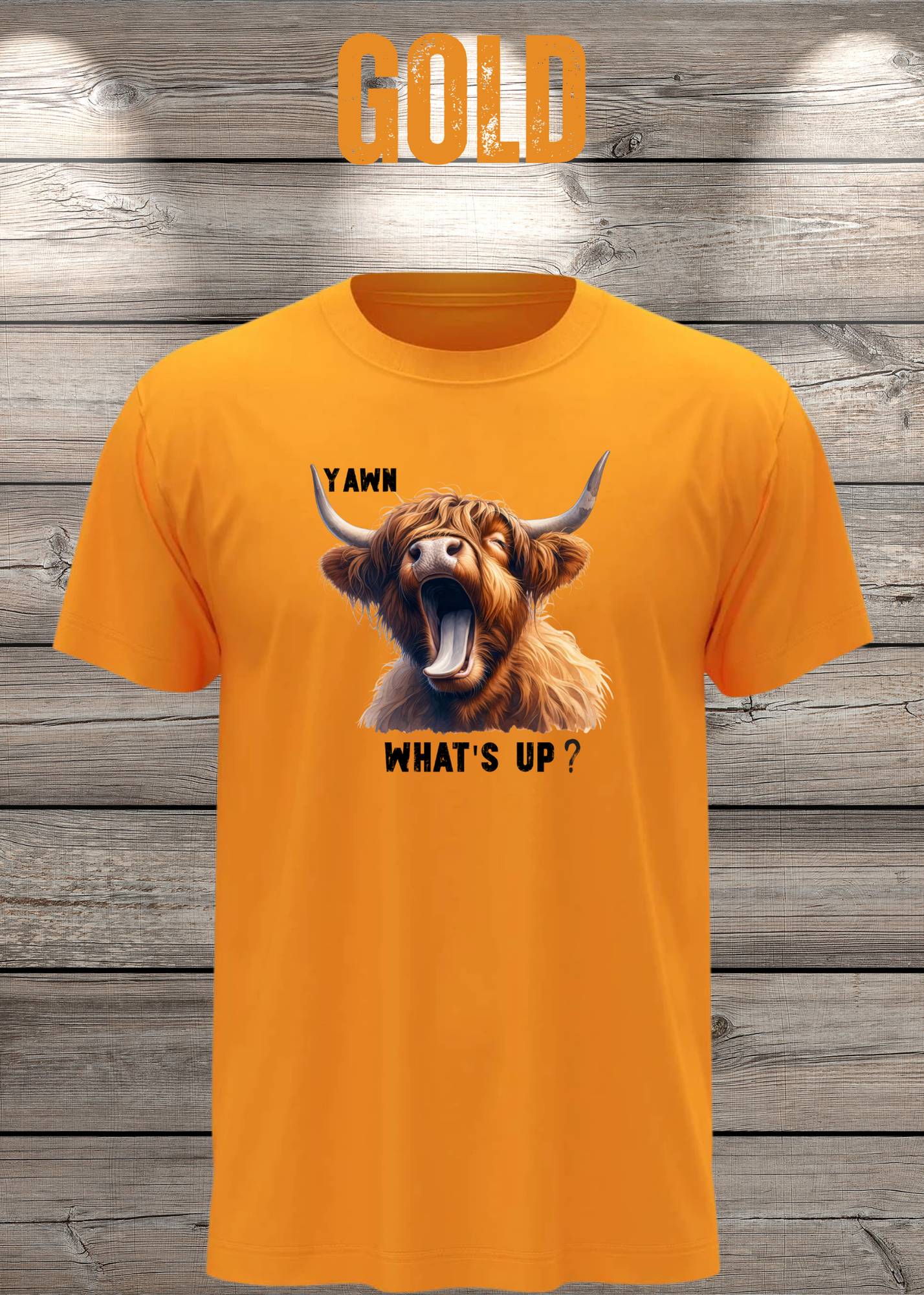 Highland Kuh T-Shirt Yawn, what's up? - Für Professionelle Faulpelze