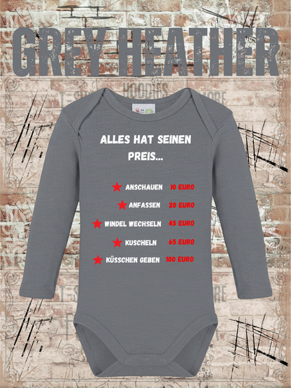 Baby Body Alles hat seinen Preis – Baby Geschenk zur Geburt | Lustiger Babybody für Jungen & Mädchen