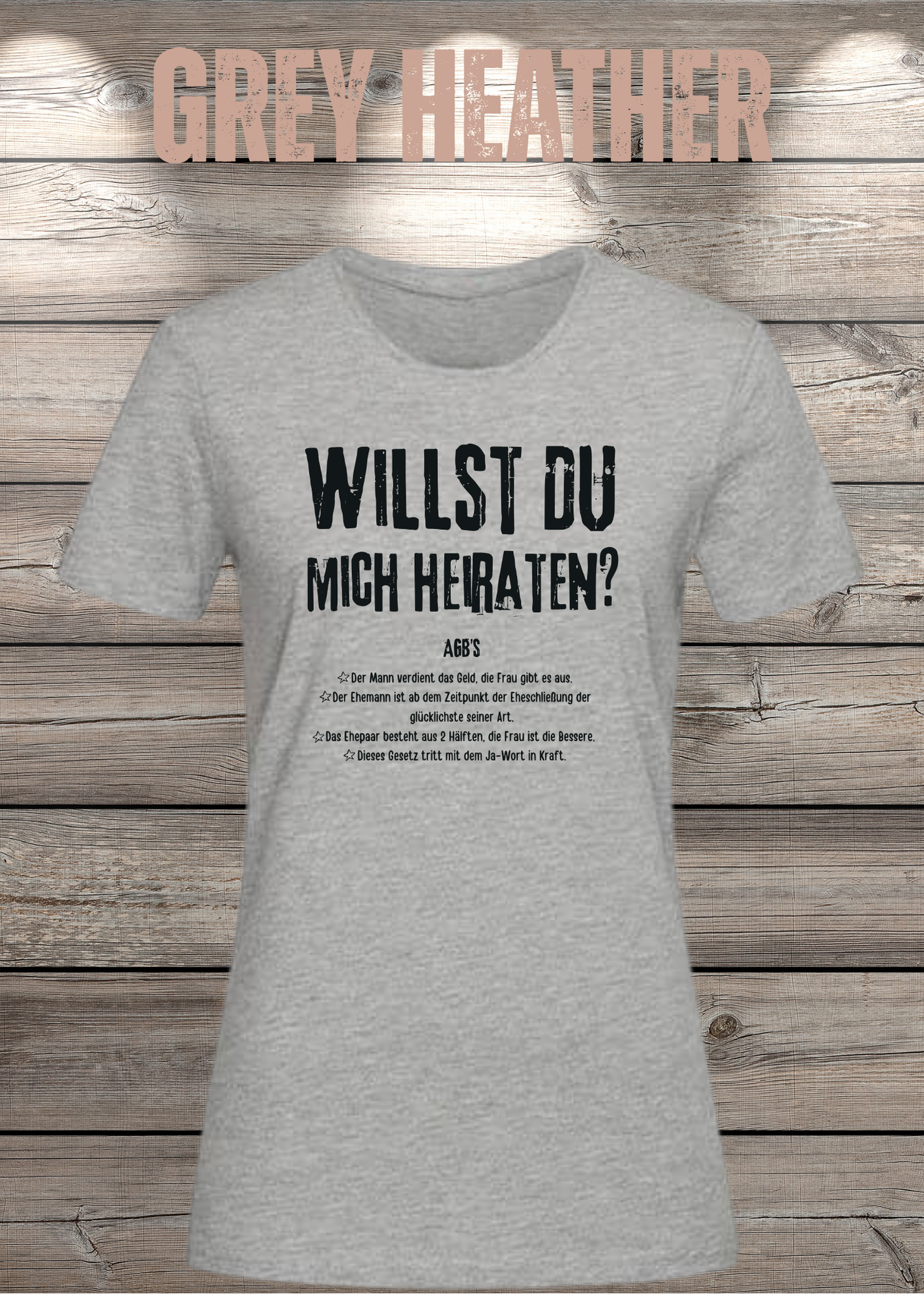 Willst Du mich heiraten? Damen T-Shirt – Lustiges Romantik Shirt | Geschenk für Freundin | Statement Shirt