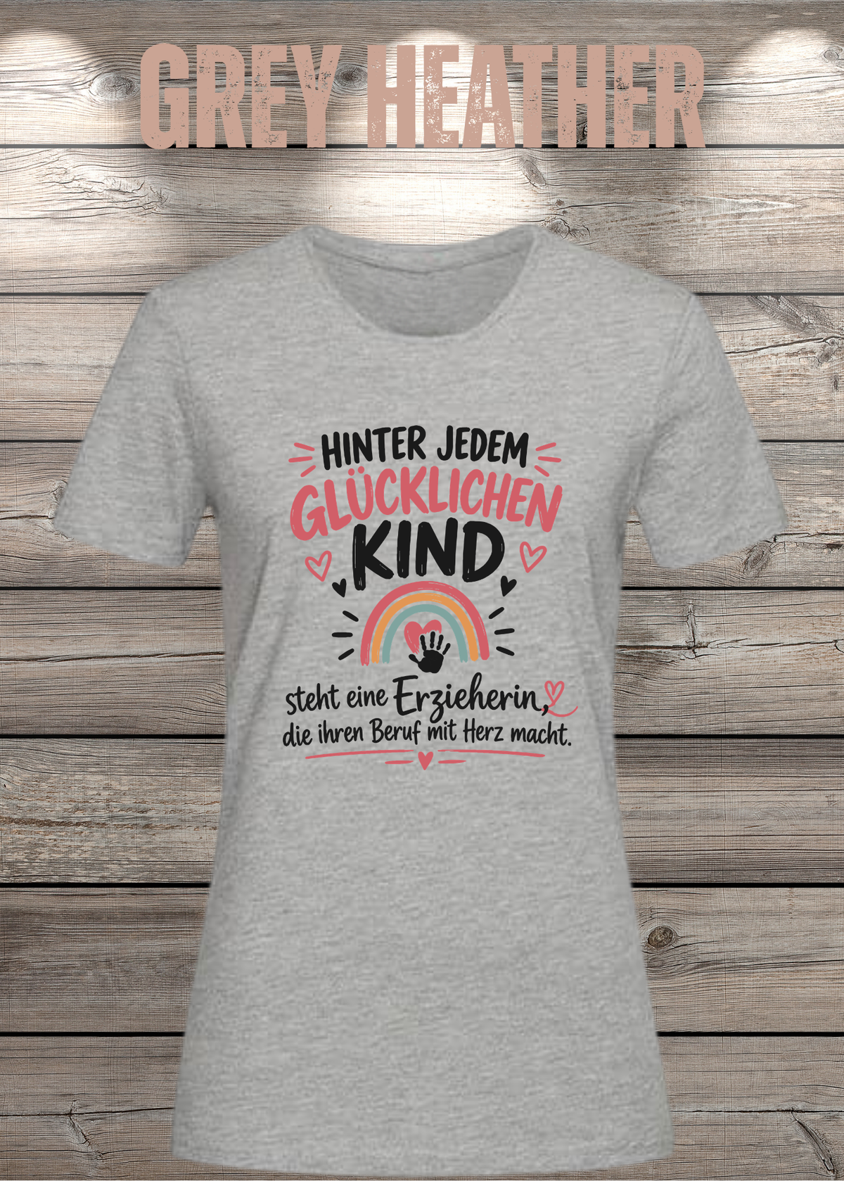 Hinter jedem glücklichen Kind – Erzieherin T-Shirt | FunnyZoom