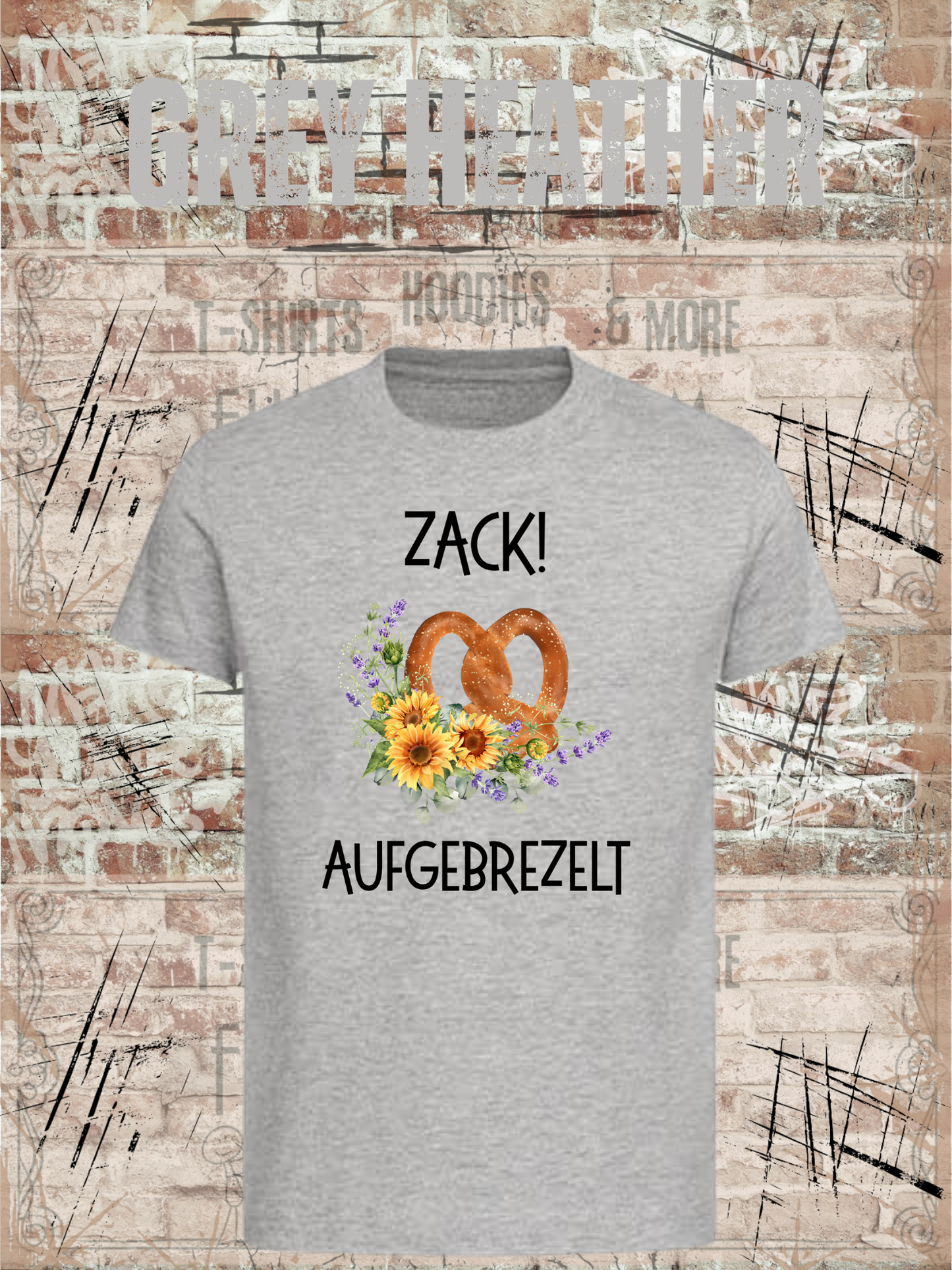 Mädchen T-Shirt „Zack! Aufgebrezelt“ | Lustiges Brezel Shirt mit Blumen