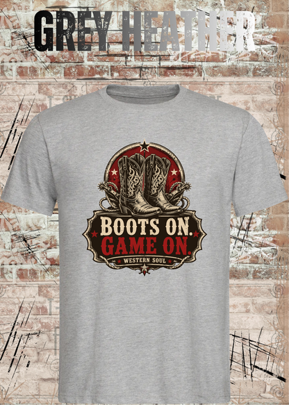 Boots On – Game On | Western Soul Unisex T-Shirt