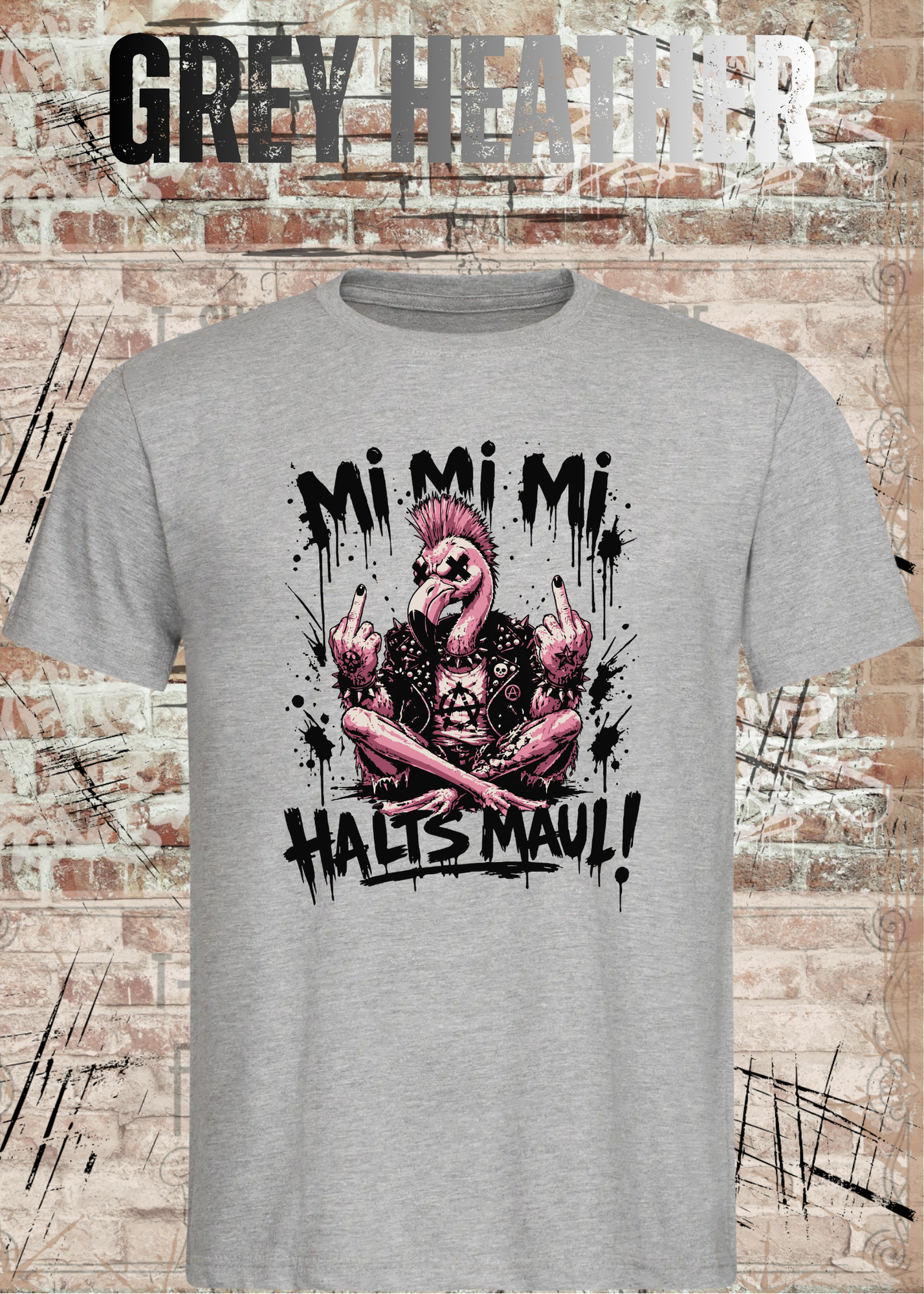 Mi Mi Mi Halt’s Maul Flamingo T-Shirt – Freches Punk Statement Shirt