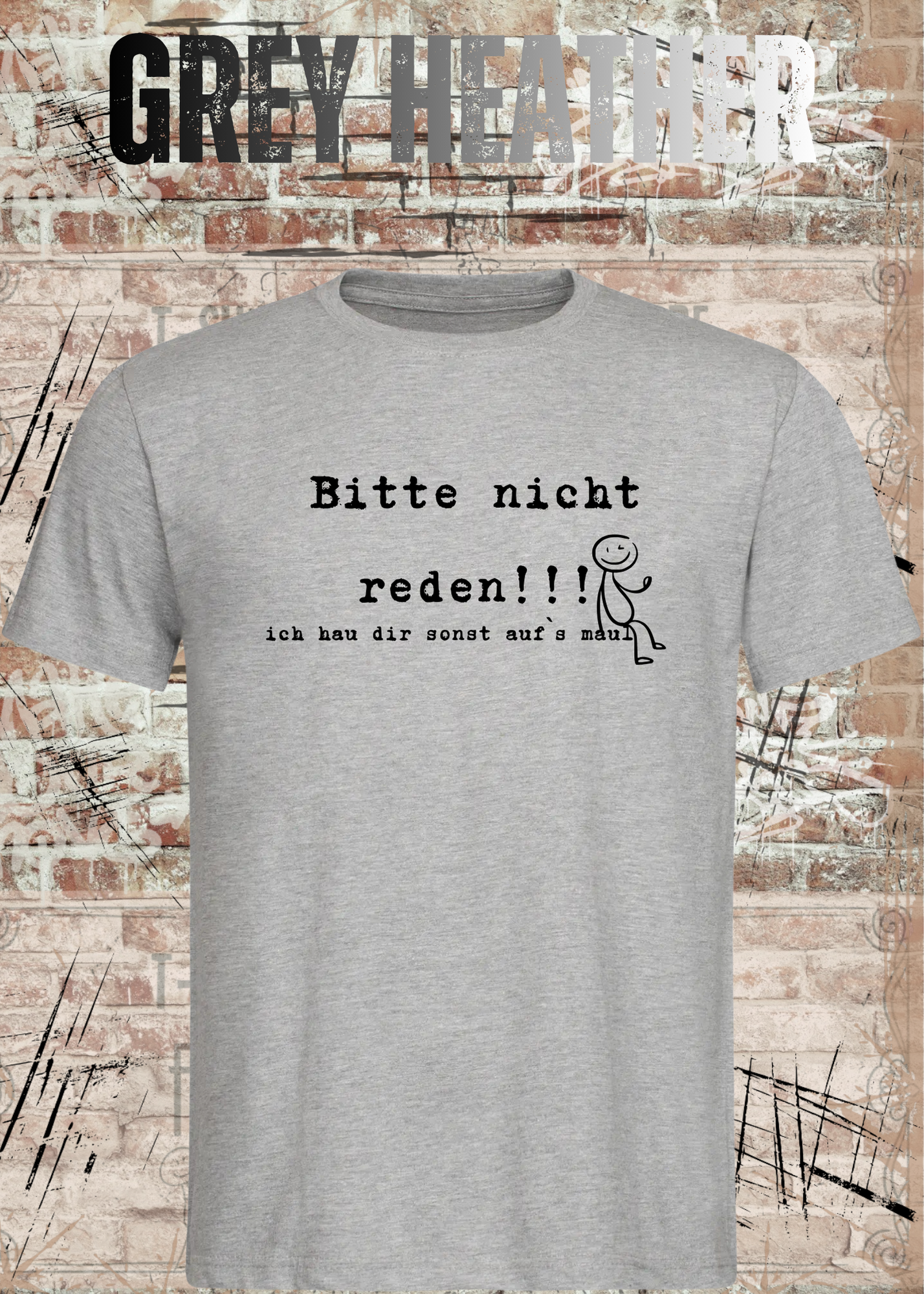 Bitte Nicht Reden T-Shirt – Lustiger Sarkasmus Spruch Unisex Shirt Schwarz Weiß