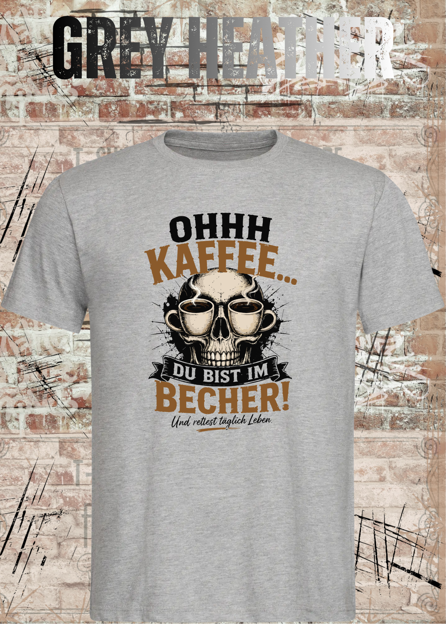 Ohhh Kaffee T-Shirt – Lustiges Kaffee Shirt mit Totenkopf für Kaffeeliebhaber