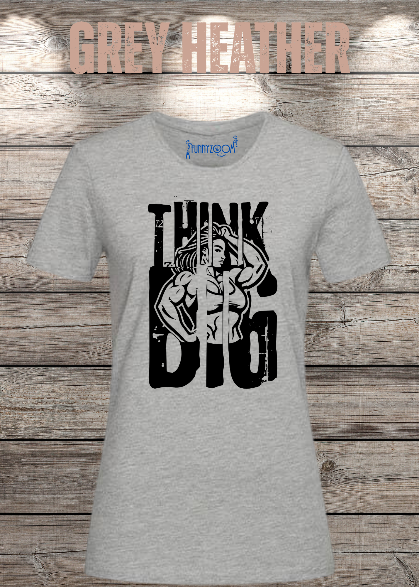 Damen T-Shirt Think Big Motivations-Shirt mit Spruch | Bodybuilder Geschenkidee