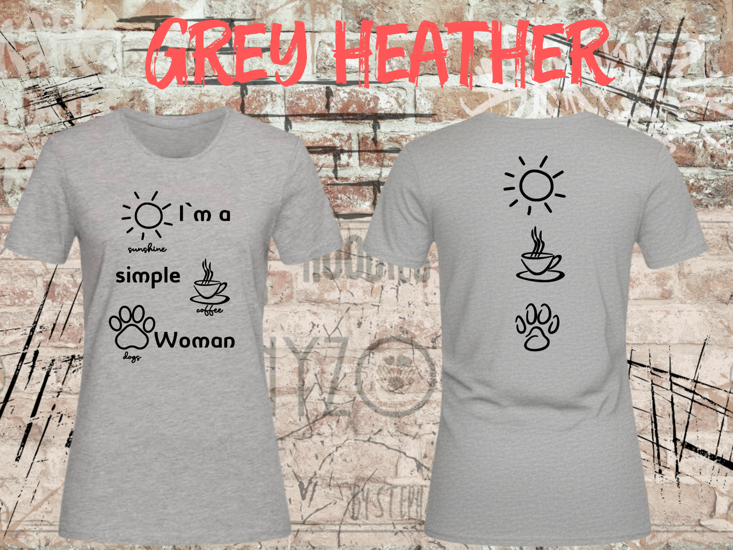T-Shirt I'm a simple Woman Sunshine Coffee and Dogs Lustige Sprüche Geschenkidee Freizeit viele Farben