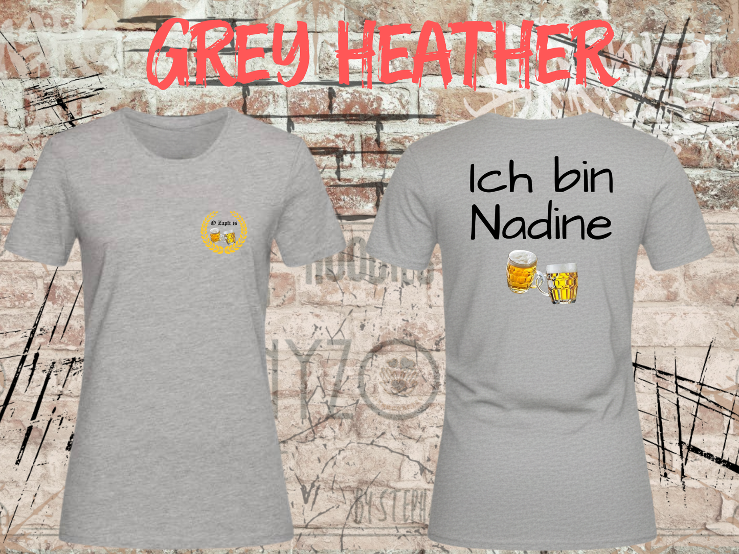 Damen T-Shirt O Zapft is / Ich bin (Name) das Partnershirt zu 'Falls ich betrunken bin, bringt mich zu (Name)Personalisierbar-Wiesn Geschenk