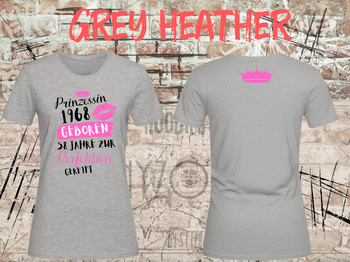 T-Shirt Prinzessin 1968 - 58 Jahre zur Perfektion gereift - Personalisierbar mit Geburtsjahr & Alter