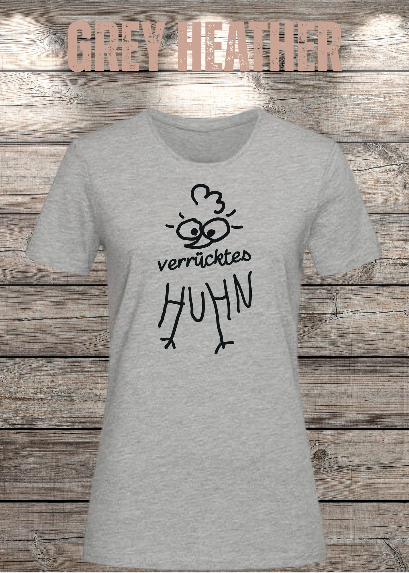 Verrücktes Huhn Damen T-Shirt | Lustiges Huhn Shirt | Witziges Fun Shirt für Frauen