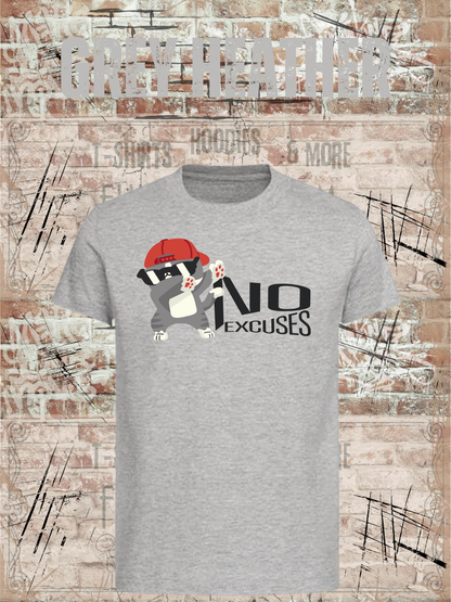 No Excuses Kinder T-Shirt – Keine Entschuldigung Lustiger Motivationsspruch für Kinder