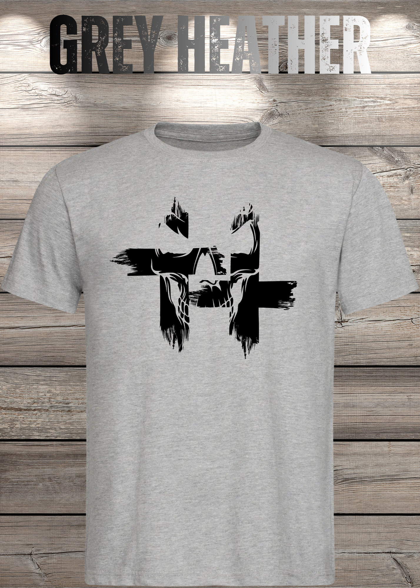 T-Shirt Kreuz Skull Totenkopf - Gothic Geschenkidee Rock Metal Style