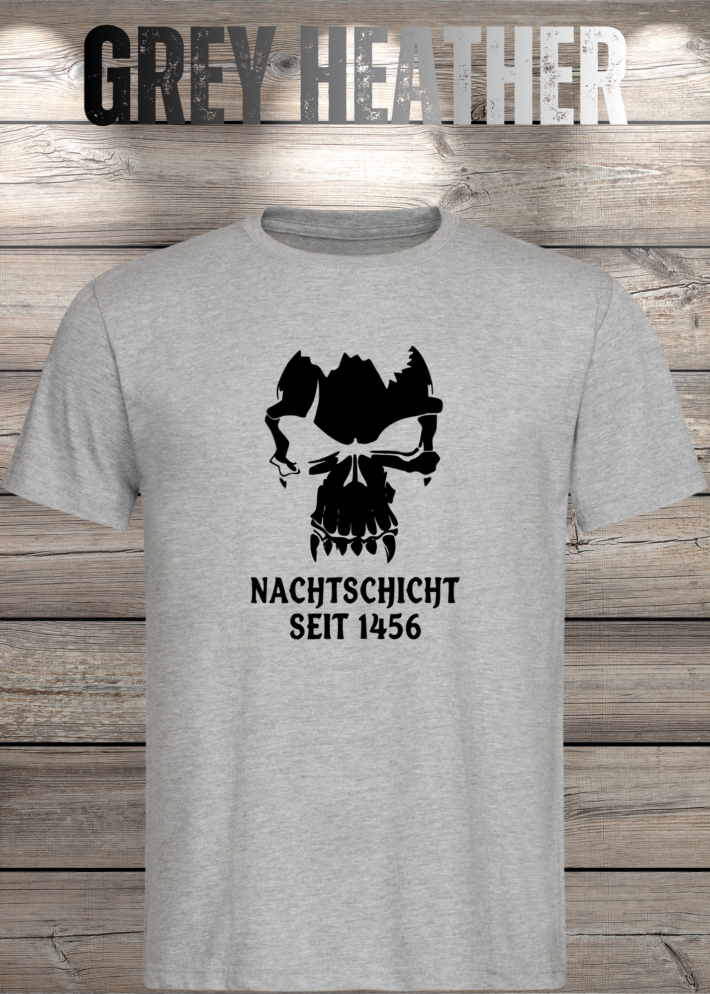 Gothic T-Shirt Skull Totenkopf Vampir Nachtschicht seit 1456 – Unisex Geschenkidee