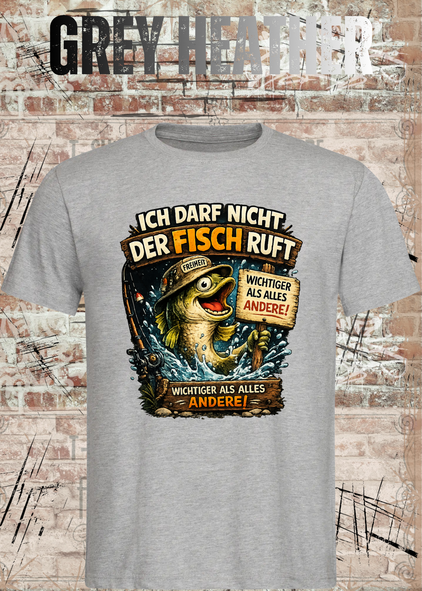 Unisex Angler T-Shirt – Ich darf nicht, der Fisch ruft | Lustiges Angel Shirt Geschenk