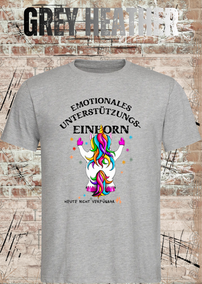 Emotionales Unterstützungs-Einhorn T-Shirt in Grey Heather.