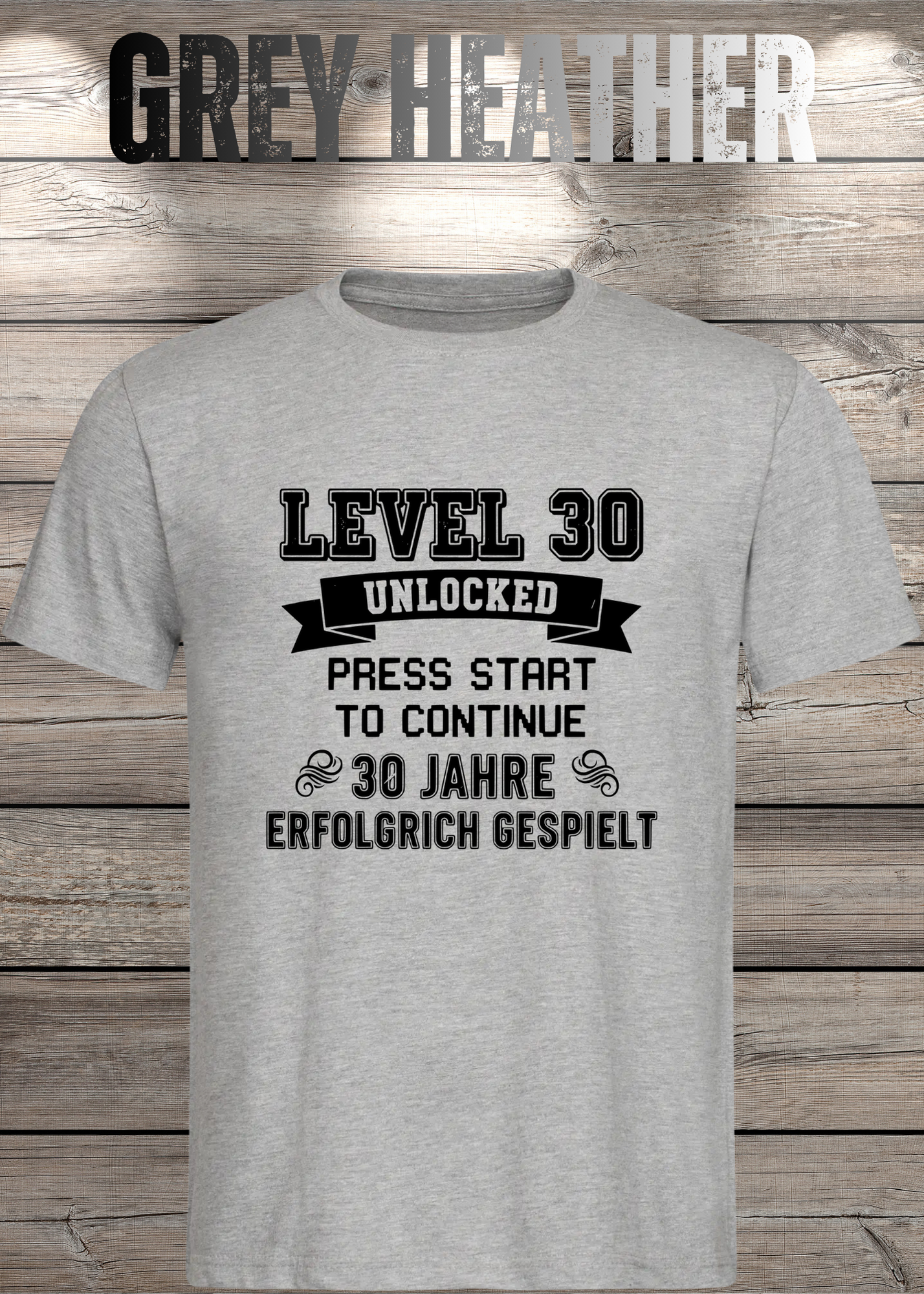 T-Shirt Unisex 'Level 30' - 30er Geburtstag Gamer-Shirt für Levelaufsteiger