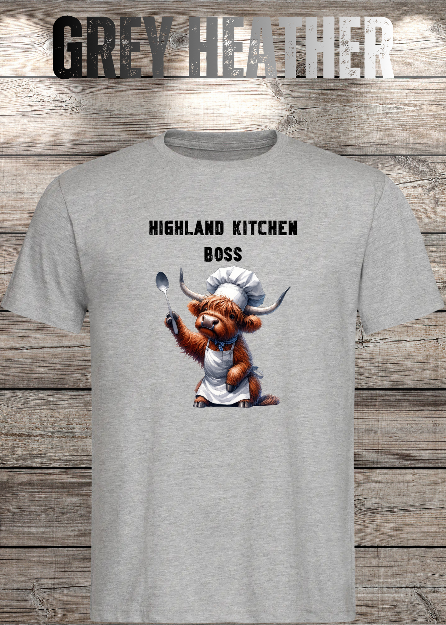 Highland Kuh Unisex T-Shirt Highland Kitchen Boss - Zottel-Chef - Zottel Chefin