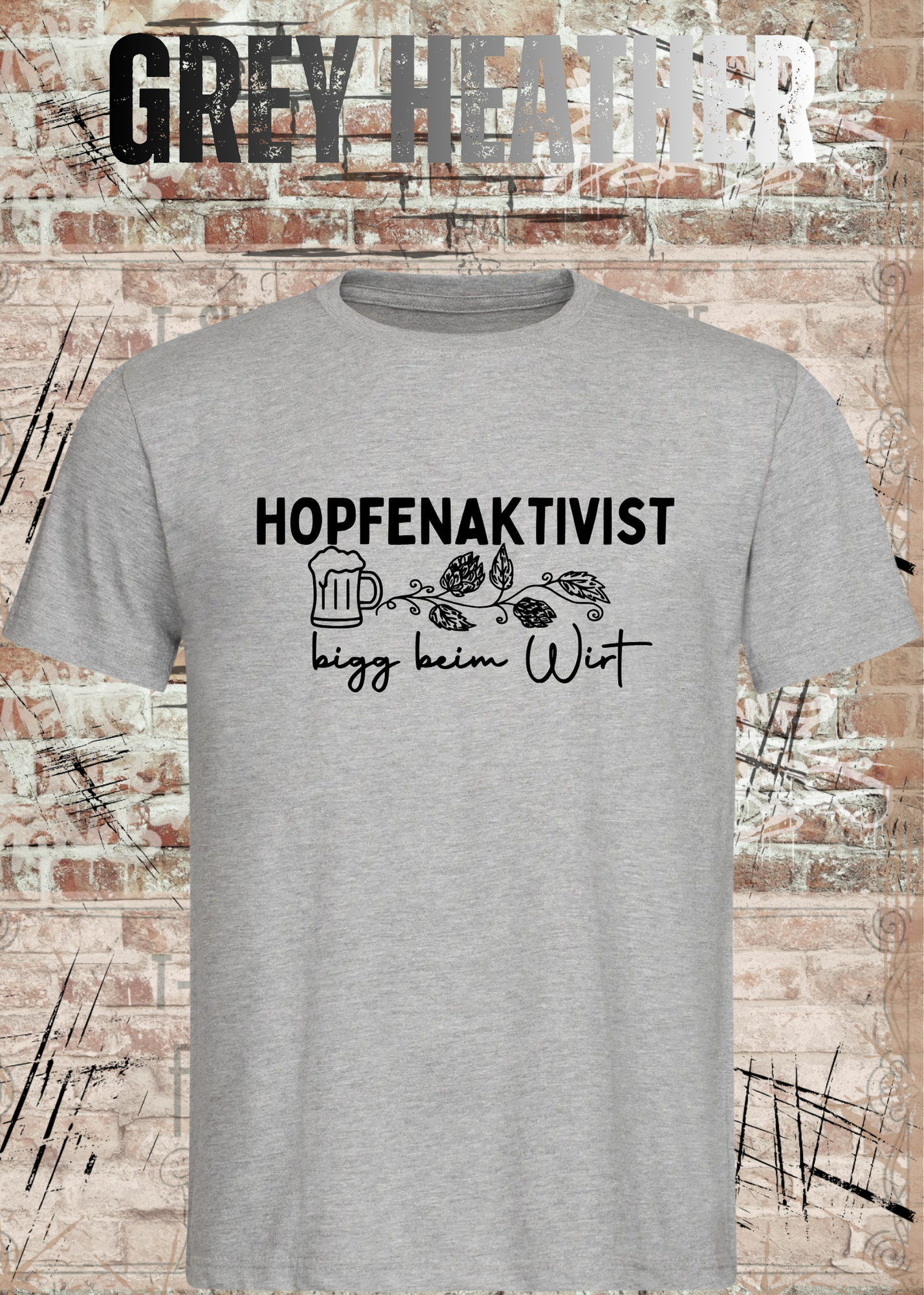 Hopfenaktivist T-Shirt – „bigg beim Wirt“ – Lustiges Bier Shirt für Männer