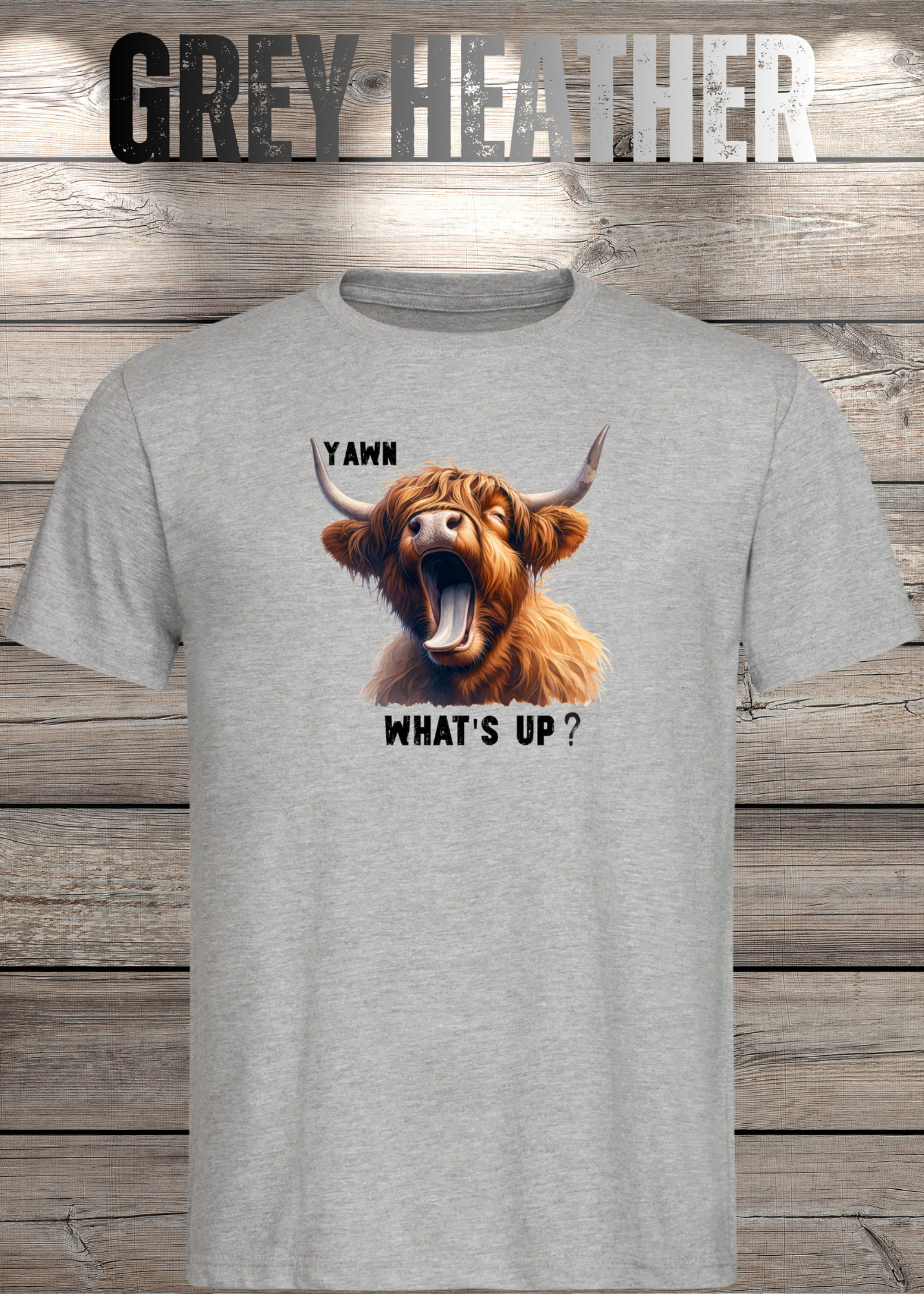 Highland Kuh T-Shirt Yawn, what's up? - Für Professionelle Faulpelze