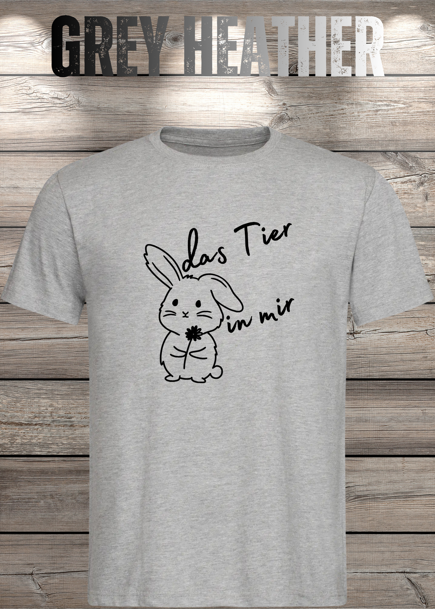 T-Shirt 'Das Tier in mir' - Witziges Spruch-Shirt mit süßem Hasen-Motiv
