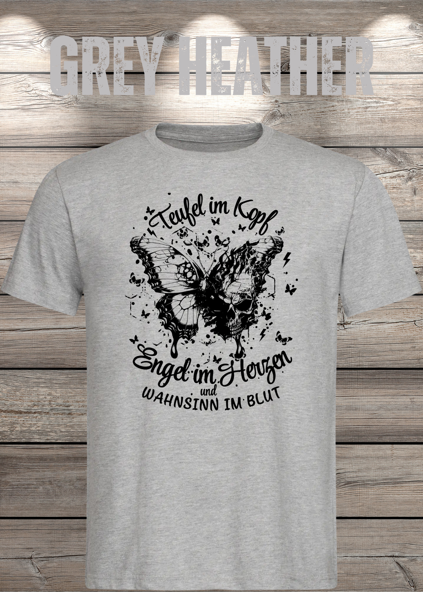 T-Shirt Teufel im Kopf Engel im Herzen Witziges T-Shirt mit Spruch Geschenkidee Unisex