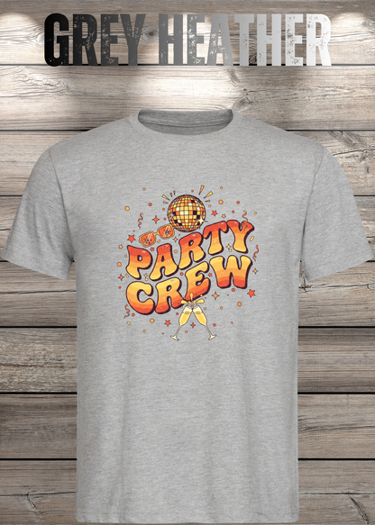 Unisex-T-Shirt „Party Crew“ in Grey Heather.