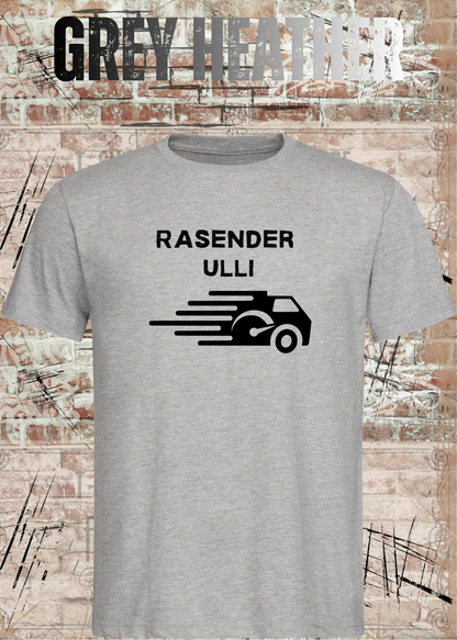 Paketfahrer T-Shirt mit Wunschname – Rasender Wunschname in Grey Heather.