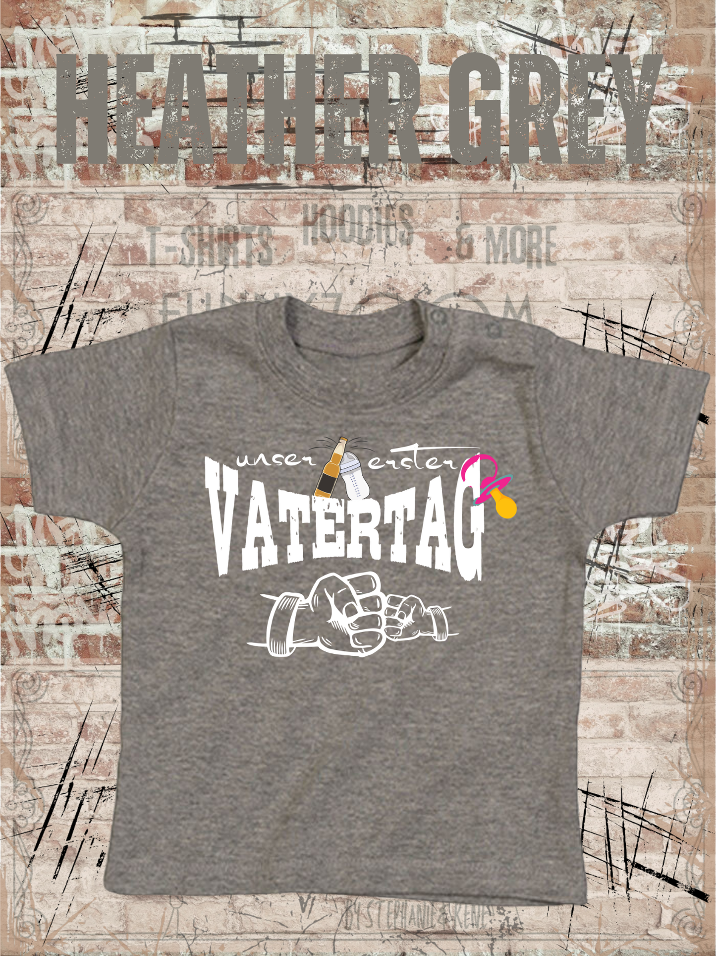 Baby Maedchen T-Shirt Unser erster Vatertag Suesse Geschenkidee Papa Witziges Baby Shirt