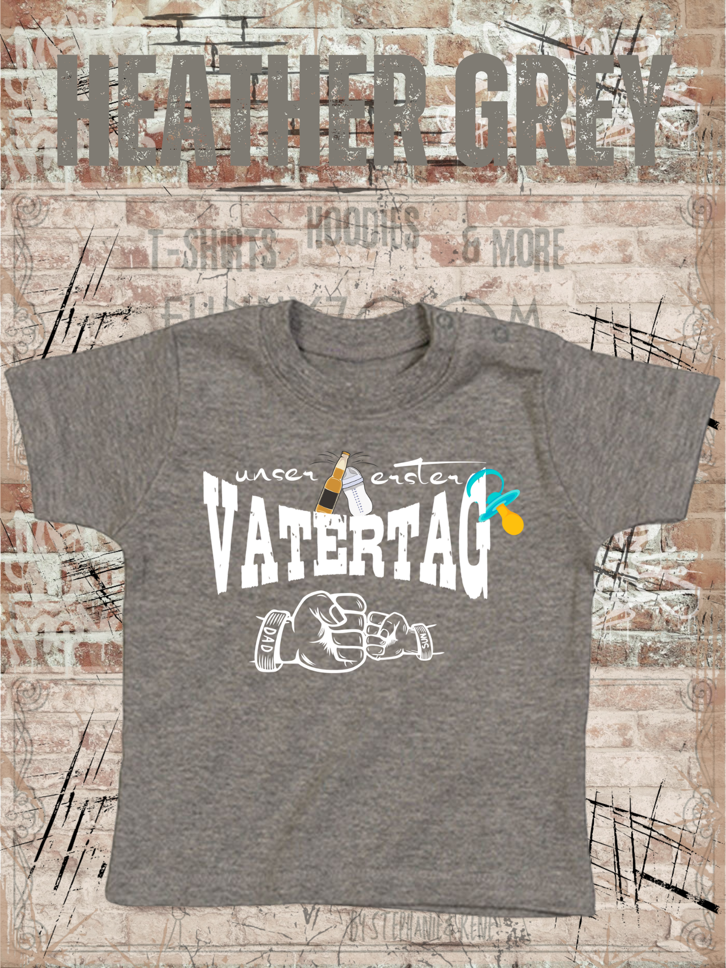 Baby Jungen T-Shirt Unser erster Vatertag Süße Geschenkidee Papa Witziges Baby Shirt