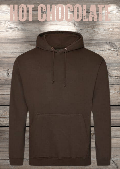 Hoodie Unisex mit Wunschmotiv bedrucken in Hot Chocolate.