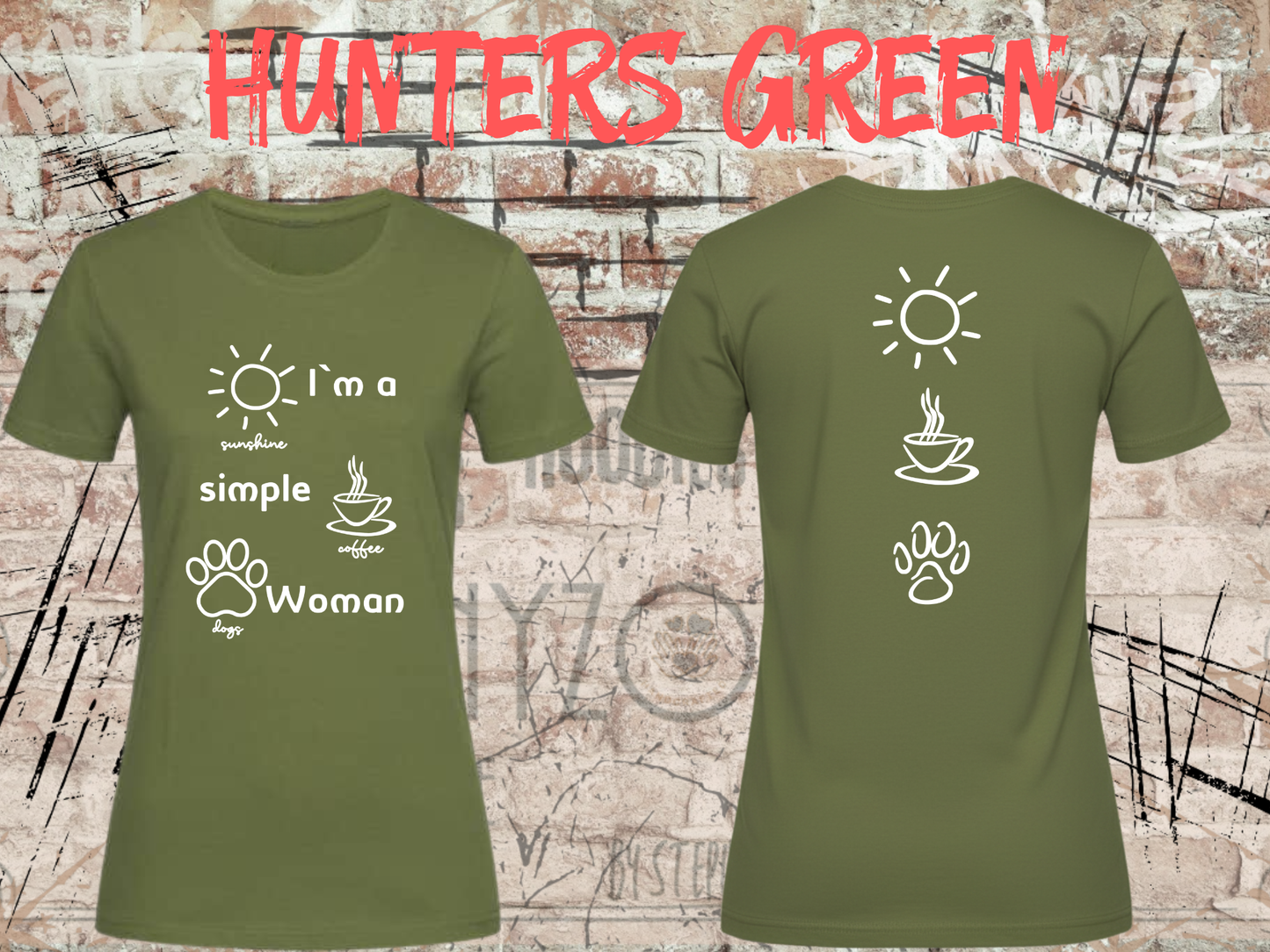 T-Shirt I'm a simple Woman Sunshine Coffee and Dogs Lustige Sprüche Geschenkidee Freizeit viele Farben