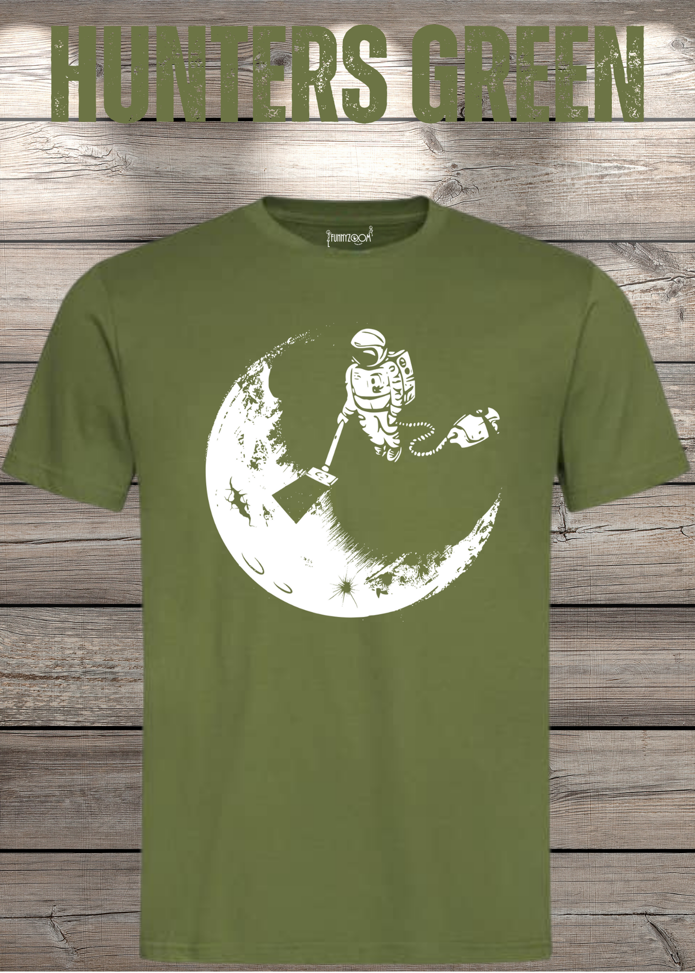 T-Shirt Mond mit Astronaut der Mond mit Staubsauger Staub saugt Personalisierbar Witziges T-Shirt Geschenkidee Lustiges Unisex T-Shirt