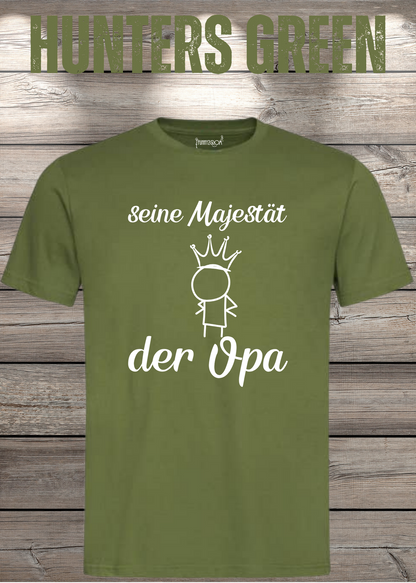 Herren T-Shirt Seine Majestät der Opa in Hunters Green.