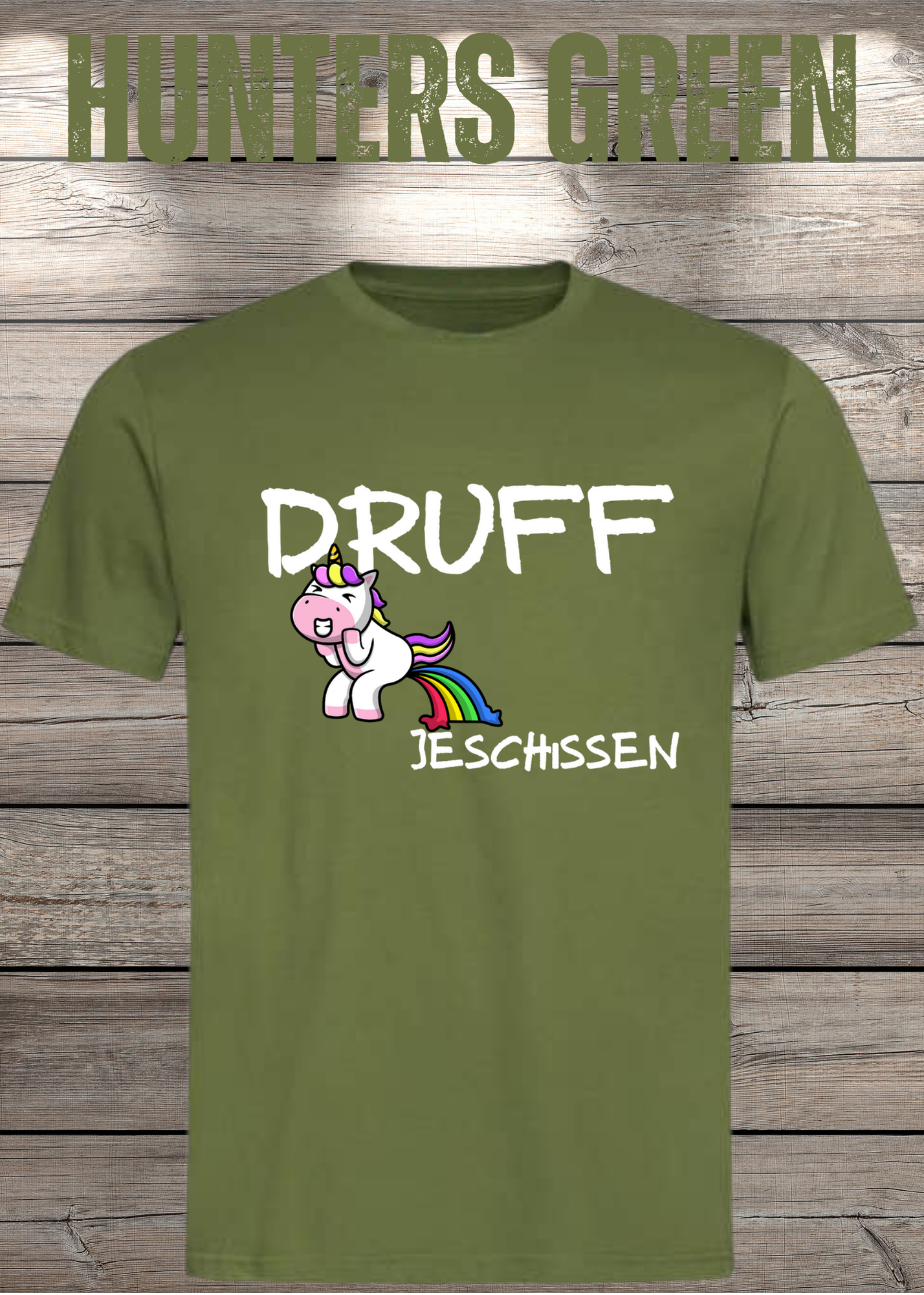 T-Shirt Druff jeschissen Einhorn - Lustige Sprüche Geschenkidee Geburtstag Freizeit Unisex