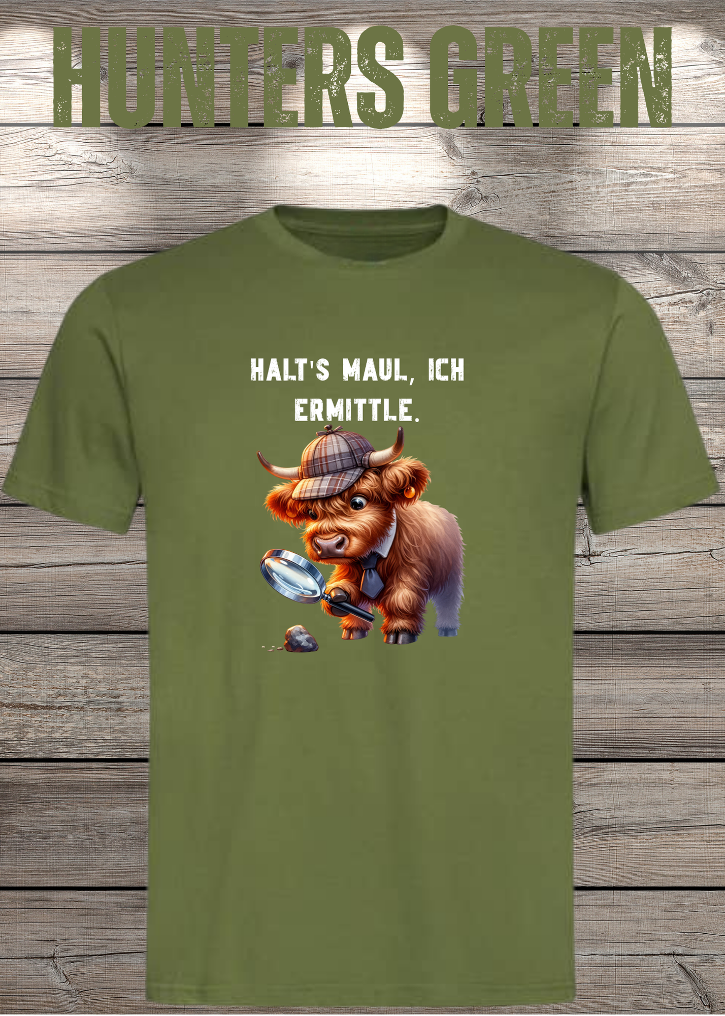 Highland Kuh Unisex T-Shirt - Haltś maul, ich ermittle! - Lustiges Detektiv-Shirt